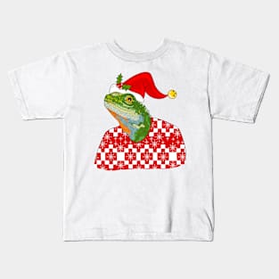 Christmas Sweater Lizard Kids T-Shirt